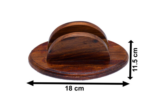 Handcrafted Wooden Artisan Napkin Rest - Image 2