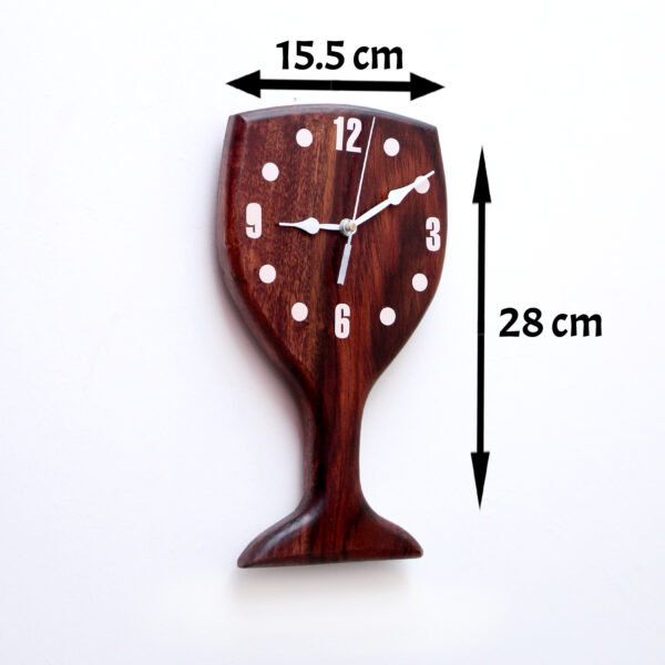 Sip & Tick – Handmade Rosewood Wall Clock - Image 2