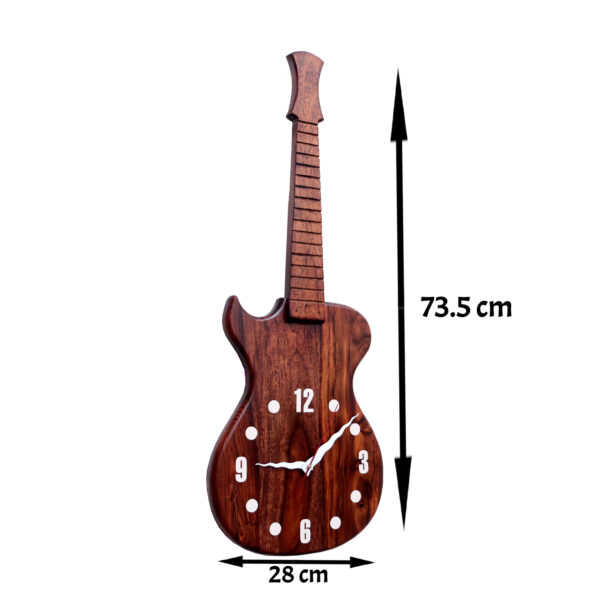 TuneTime – Handmade Wooden Guitar Wall Clock - Image 2