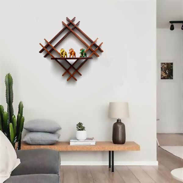 CrossCraft Wall Shelf – Handmade Rosewood Multipurpose Decorative Shelf - Image 2