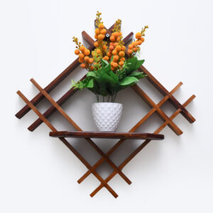 CrossCraft Wall Shelf – Handmade Rosewood Multipurpose Decorative Shelf