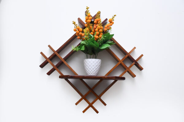 CrossCraft Wall Shelf – Handmade Rosewood Multipurpose Decorative Shelf