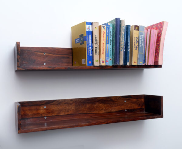 StoreSmart Wooden Wall Shelf – Handcrafted Rosewood Multipurpose Organizer - Image 3